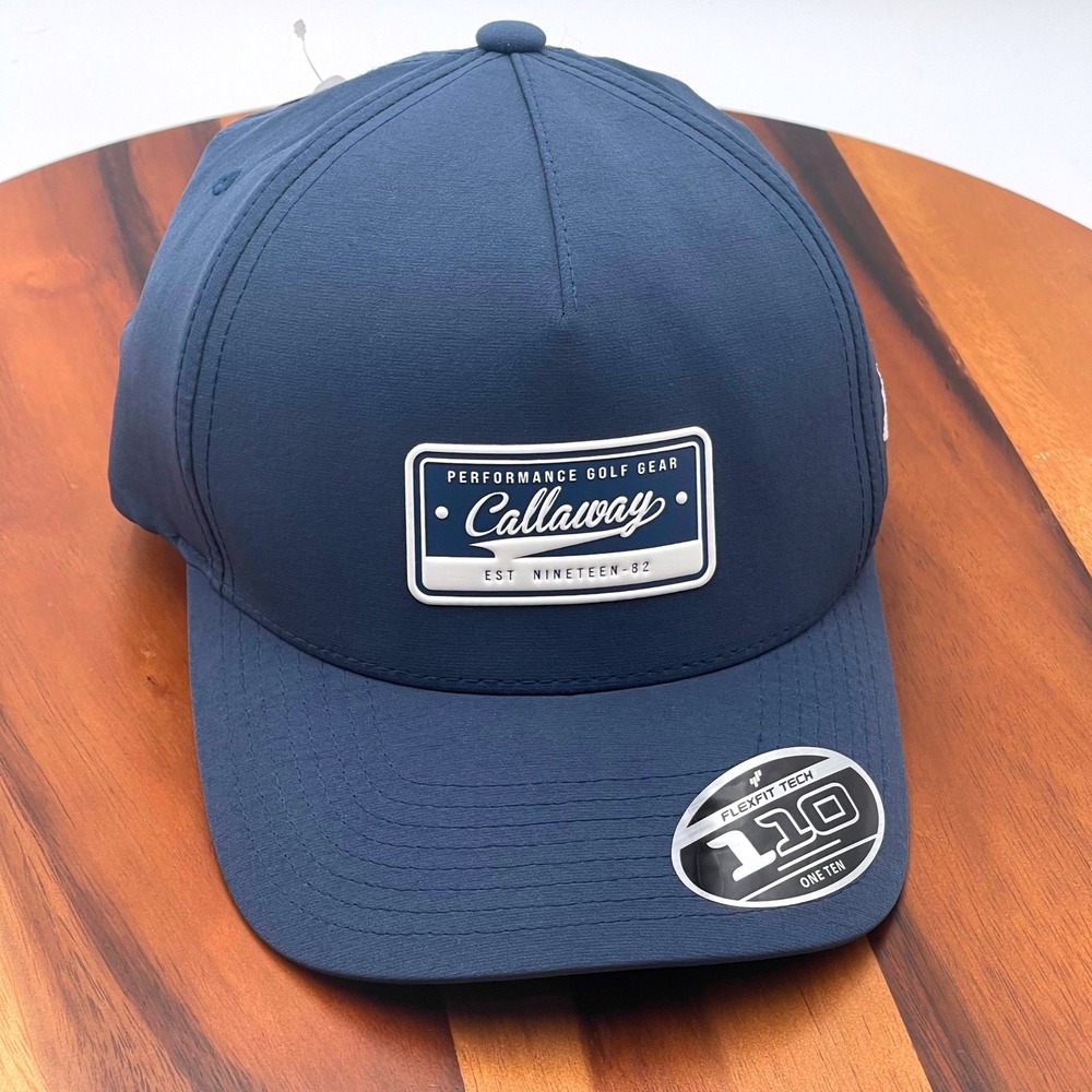 Callaway Performance Golf Gear Par Score Navy Blue Flexfit 110 Snapback Hat NEW